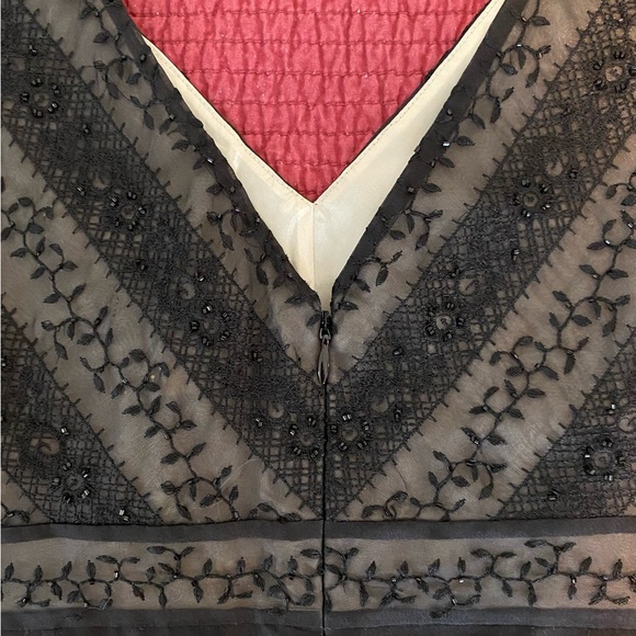 🆕 NWT Ann Taylor Silk Beaded Cocktail Black Dress. Size 8 - Picture 7 of 8